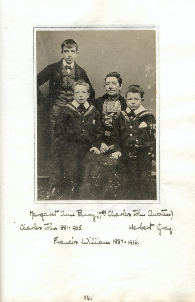 Portrait of Margaret Ann Parry (Mrs Charles John Austen 3) and sons.